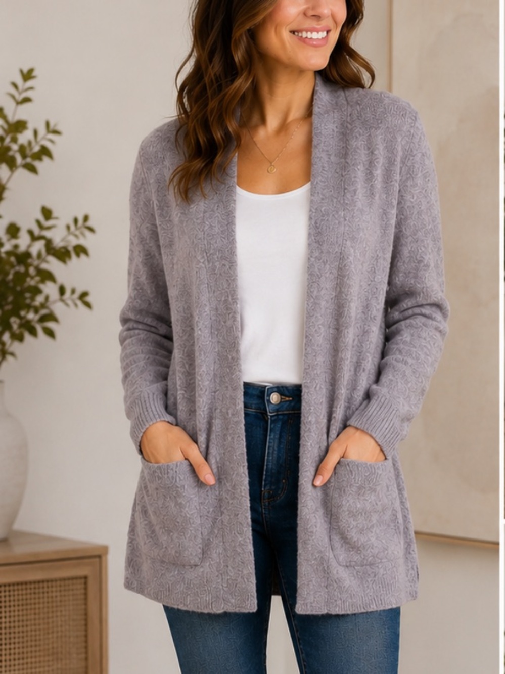 Madewell Cardigan Women Size Small Grey Alpaca Wool blend coziest yarn